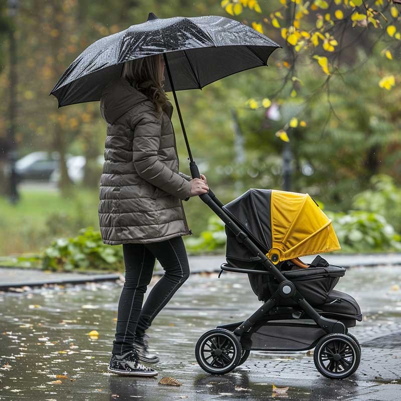 ombrellino universale per passeggini sotto la pioggia